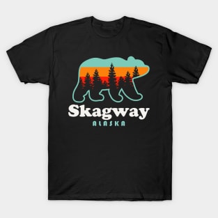 Skagway Alaska Travel Retro Bear Mountains T-Shirt